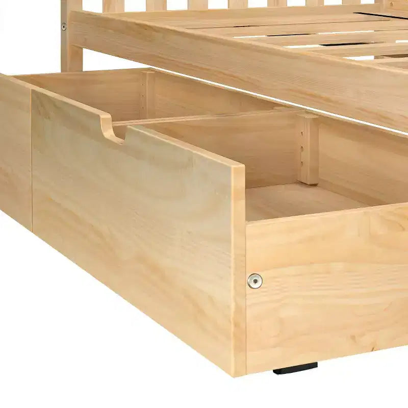Solid Wood Twin over Twin Bunk Bed for Kids with Underbed Storage Drawers