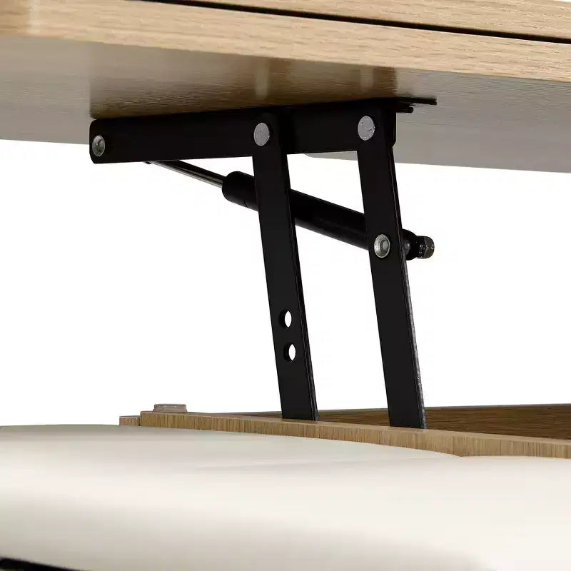 Multi-Function Modern Lift-Top Coffee Table with Hidden Storage, 4 Stools and Casters, Perfect for Modern Living Spaces