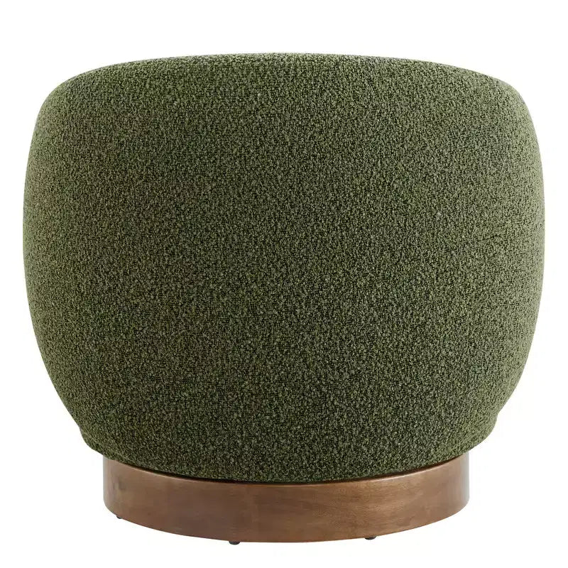 Spruce&Spring Upholstered Swivel Accent Barrel Chair with Wood Base