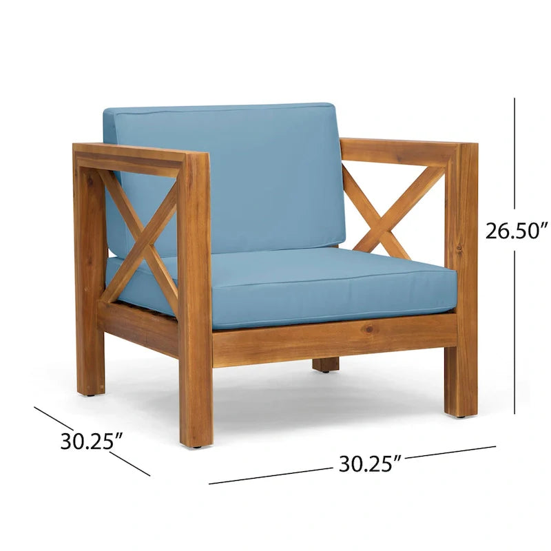 Brava Outdoor Acacia Wood 6-piece Chat Set by Christopher Knight Home