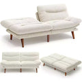 66-inch corduroy sofa bed with adjustable backrest and armrests, suitable for small spaces, living rooms, or offices as a futon sofa.