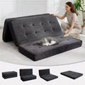 SunnyFurn Matelas pliant triple 6 pouces pour canapé-lit, 75X54.3 Lit d'appoint pliable en mousse avec velours côtelé capitonné, portable pour le camping, le salon, la chambre à coucher