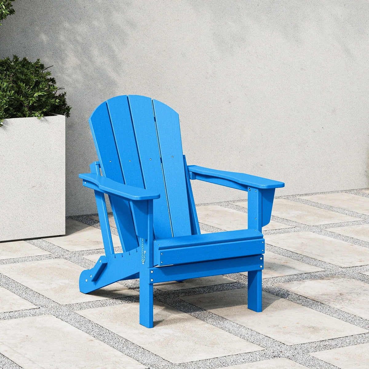 Polytrends Laguna Fade Resistant All Weather Outdoor Patio Folding Adirondack Chair