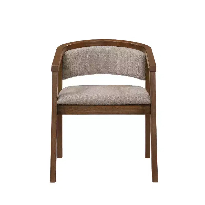 Christopher Knight Home Simon 5 Piece Mid-Century Modern Rubberwood Dining Set with Boucle Upholstered Chairs