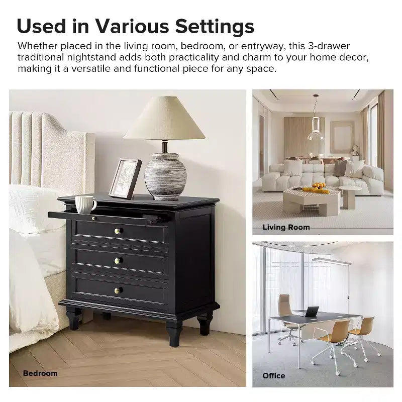 Giorgio 3 - Drawer end table with Built-In Outlets Set of 2|HULALA HOME