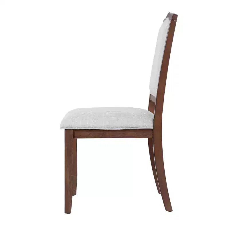 Set of 4 Farmhouse Dining Chairs with High Backs and Upholstered Seating