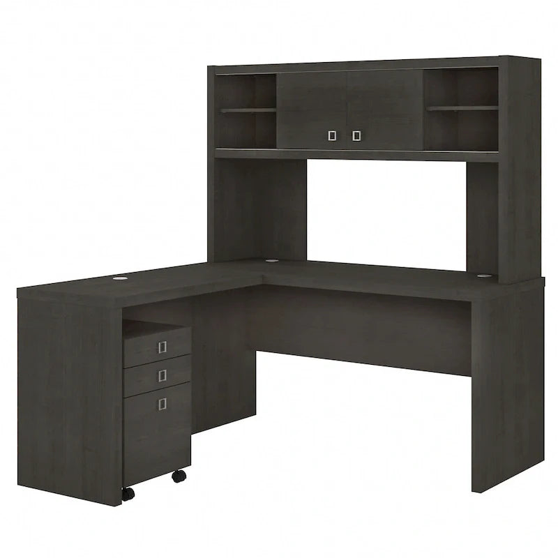 Bureau d'angle Echo avec huche et tiroirs
