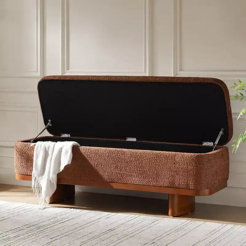 Clara Simple Assemble Flip Top Bench with Solid Wood Frame|HULALA HOME
