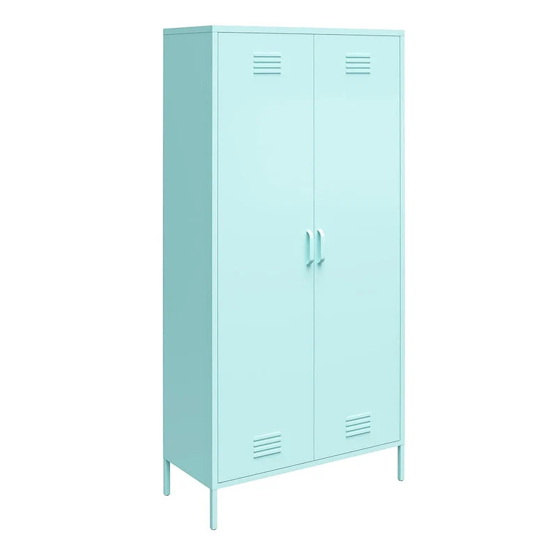Orange / Pink 2-Door Tall Metal Locker Storage Cabinet, 1-Person