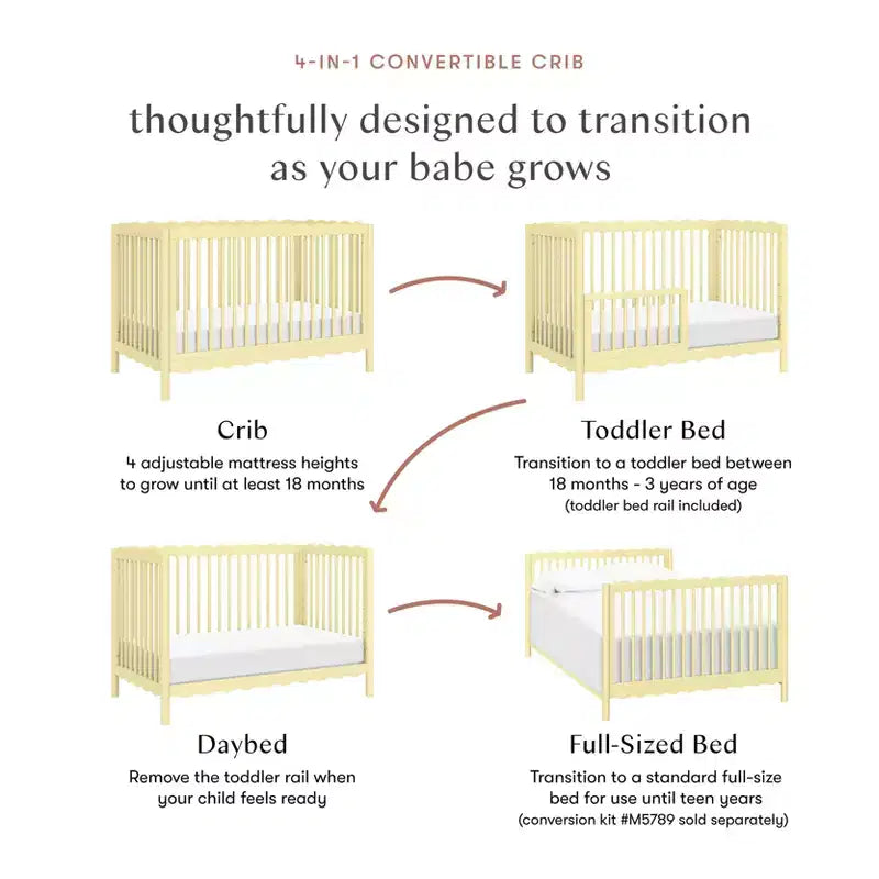 Babyletto Swell 4-in-1 Convertible Crib with Toddler Bed Conversion Kit