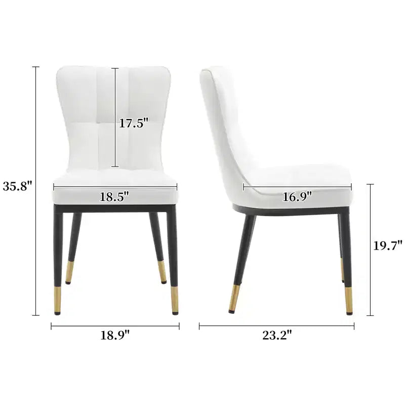 Bekrvio Lot de 6 chaises de salle à manger, modernes, rembourrées, en similicuir, avec haut dossier, pieds en métal, chaises de cuisine sans accoudoirs pour salon et salle à manger
