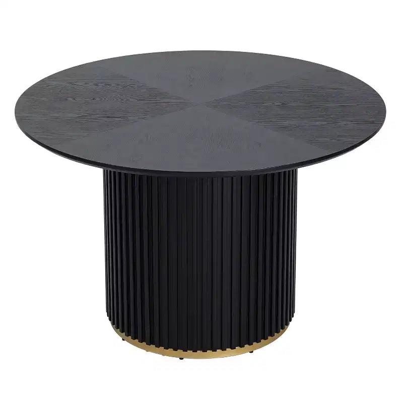 Christopher Knight Home Shankar Modern 5 Piece Round Dining Table Set with Rubberwood Upholstered Chairs
