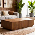 51.1 Mid-Century Modern Lift Top Coffee Table, Walnut Rectangular Center Table for Living Room