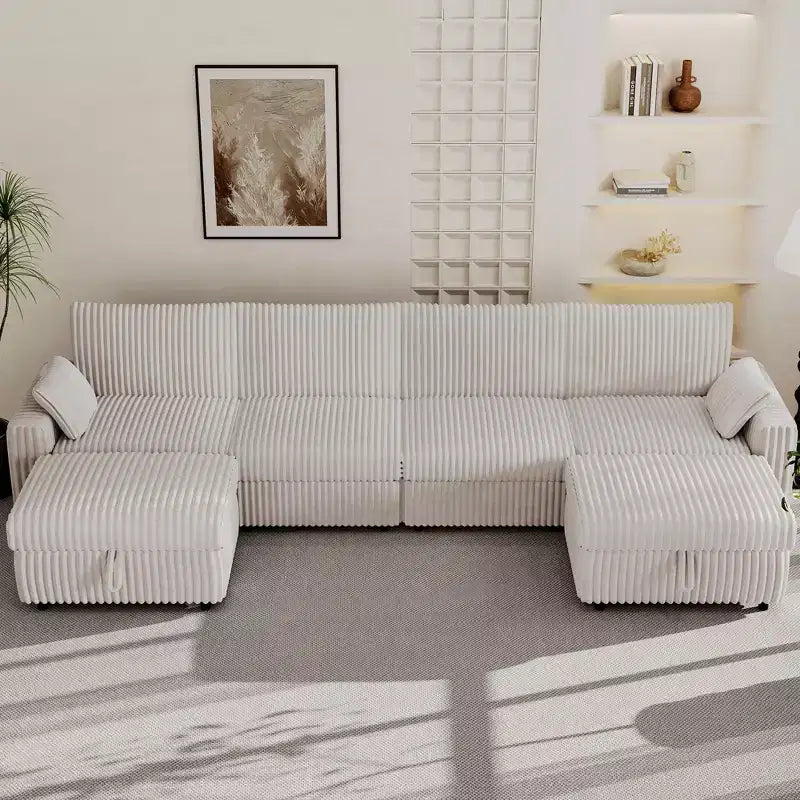 Dyonery Modular Corduroy Sectional Sofa with Washable Covers