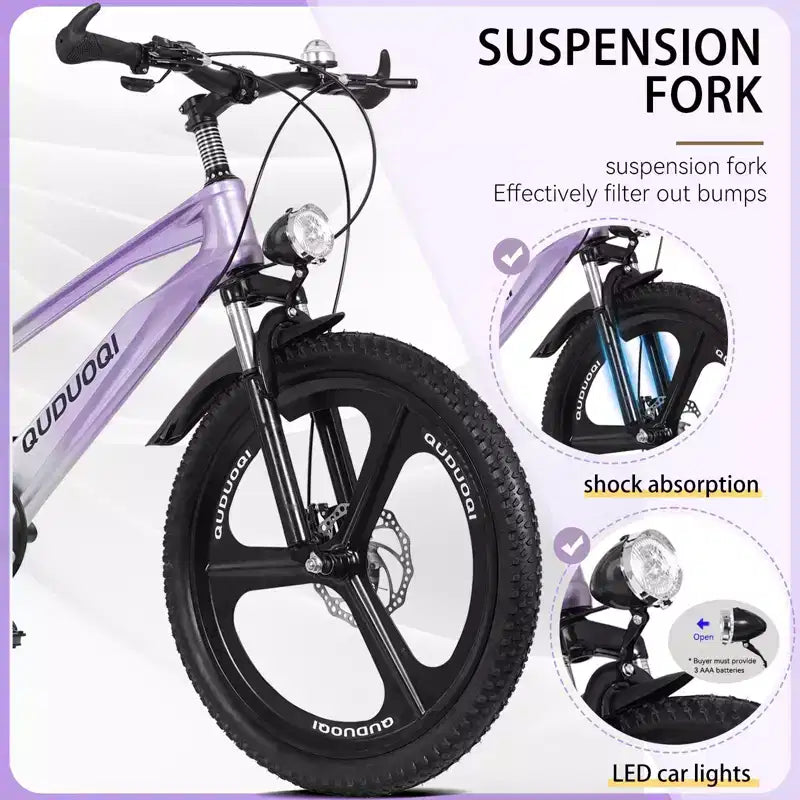 NAYSAYE 20 Inch Kids Mountain Bike with 7-Speed Drivetrain and Magnesium Alloy Frame for Boys and Girls Ages 8-12, 57.09*21.65*29.92