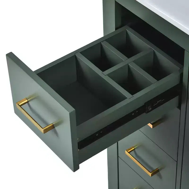 Meuble-lavabo de salle de bain à évier simple de 76 cm avec armoire et 3 tiroirs – Noir / Bleu / Vert / Indigo / Blanc