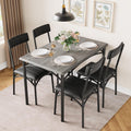 Ensemble table de salle à manger rectangulaire pour 4 avec chaises rembourrées