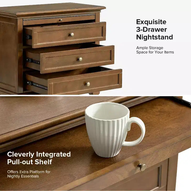 Giorgio 3 - Drawer end table with Built-In Outlets Set of 2|HULALA HOME