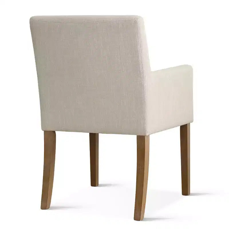 Lot de 6 chaises de salle à manger capitonnées avec accoudoirs, fauteuils modernes en lin avec pieds en bois, chaises d'appoint pour salle à manger, salon – Panipeachy