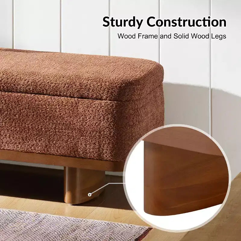 Clara Simple Assemble Flip Top Bench with Solid Wood Frame|HULALA HOME