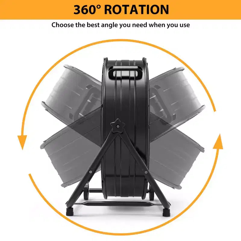 Floor Fan, Industrial Fan - 24 Inch Heavy Duty Drum Fan with 4 Speeds, Metal Air Circulator for Warehouse, Workshop, Garage, Factory, Basement