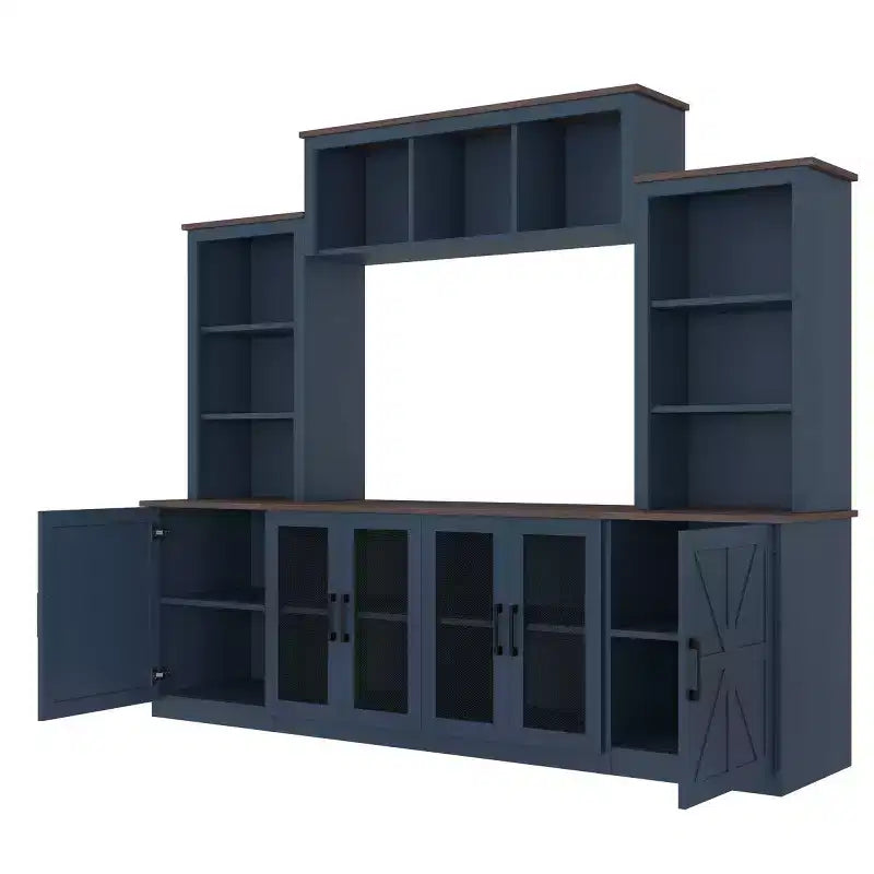 Modern TV Stand for 55-Inch TV with Charging Station, Media Console with Large Storage Cabinets, Entertainment Center for Living Room-Panipeachy