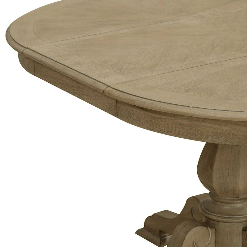 Magnolia Manor Round Pedestal Dining Table with Expandable Leaves - 2 Finishes