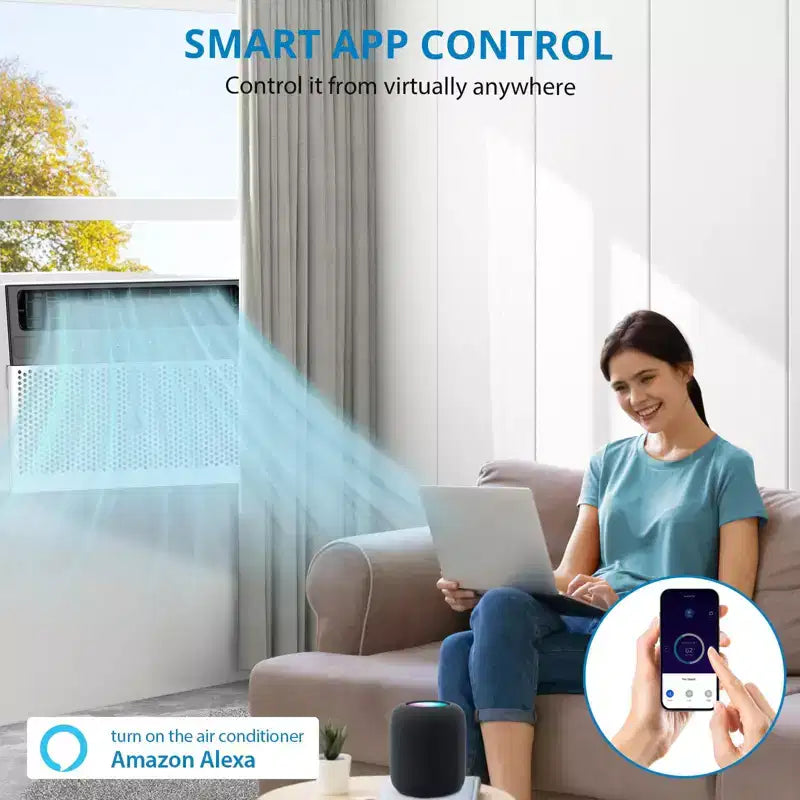 Acekool 6,000 BTU Smart Window Air Conditioner, Wi-Fi Room AC with Remote, Quiet Cooling for Rooms up to 250 Sq Ft