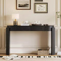Merax Modern Oval-Top Console Table with Fluted Curved Legs & Dual Hidden Drawers