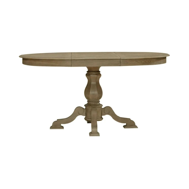 Magnolia Manor Round Pedestal Dining Table with Expandable Leaves - 2 Finishes