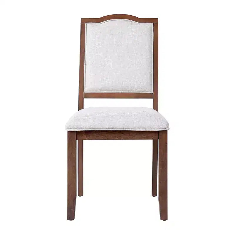 Set of 4 Farmhouse Dining Chairs with High Backs and Upholstered Seating