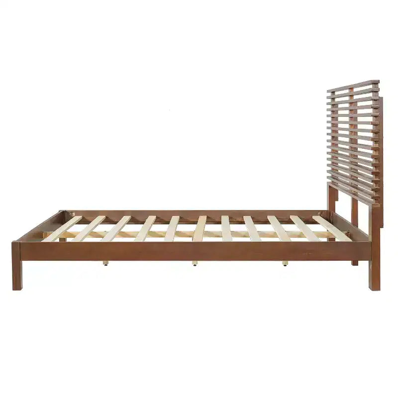 Christopher Knight Home Eunji Modern Pine Wood Bed Frame with Horizontal Slatted Headboard