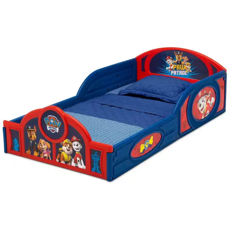 Delta Children Plastic Sleep and Play Toddler Kids' Bed with Attached Guardrails - PAW Patrol