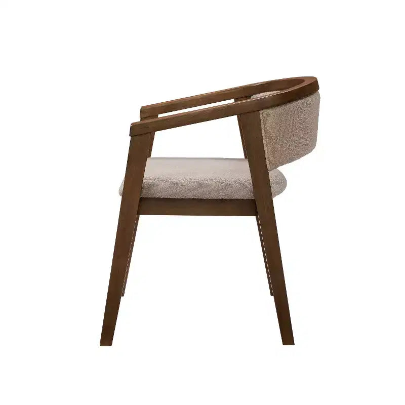 Christopher Knight Home Simon 5 Piece Mid-Century Modern Rubberwood Dining Set with Boucle Upholstered Chairs
