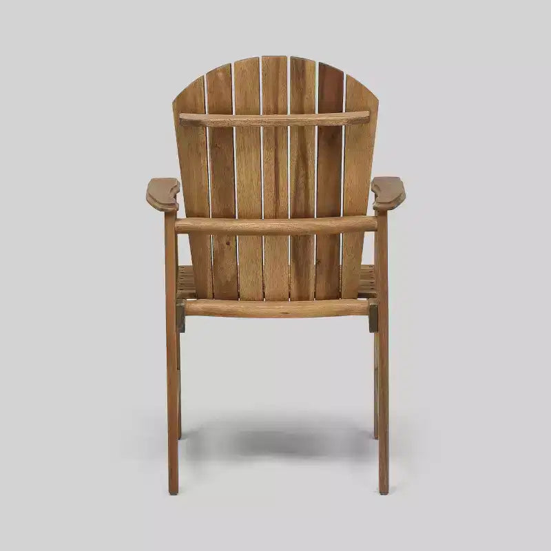 2pk Malibu Acacia Wood Patio Adirondack Dining Chairs - Christopher Knight Home