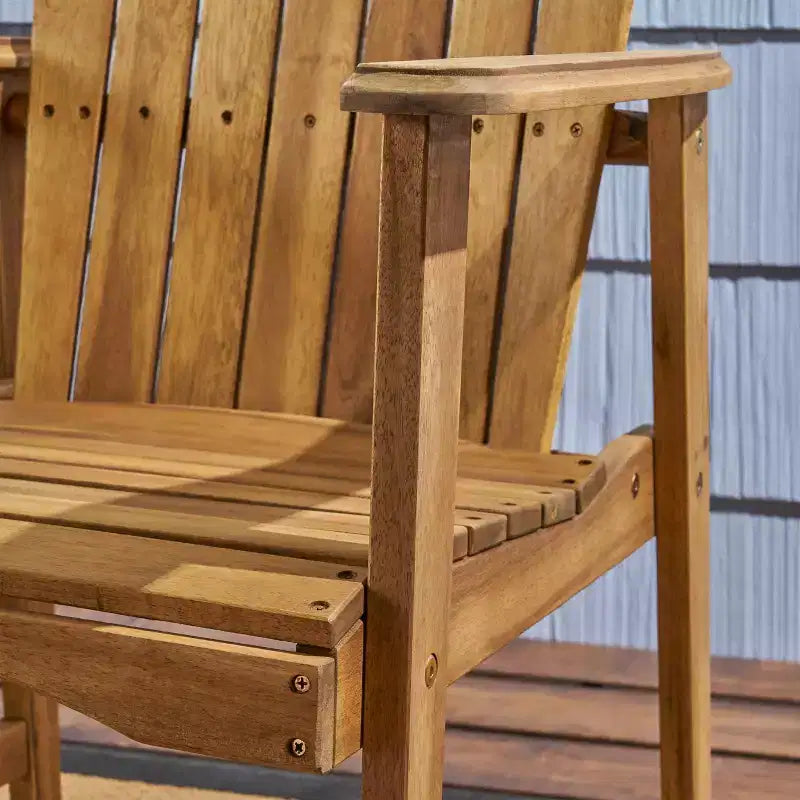 2pk Malibu Acacia Wood Patio Adirondack Dining Chairs - Christopher Knight Home