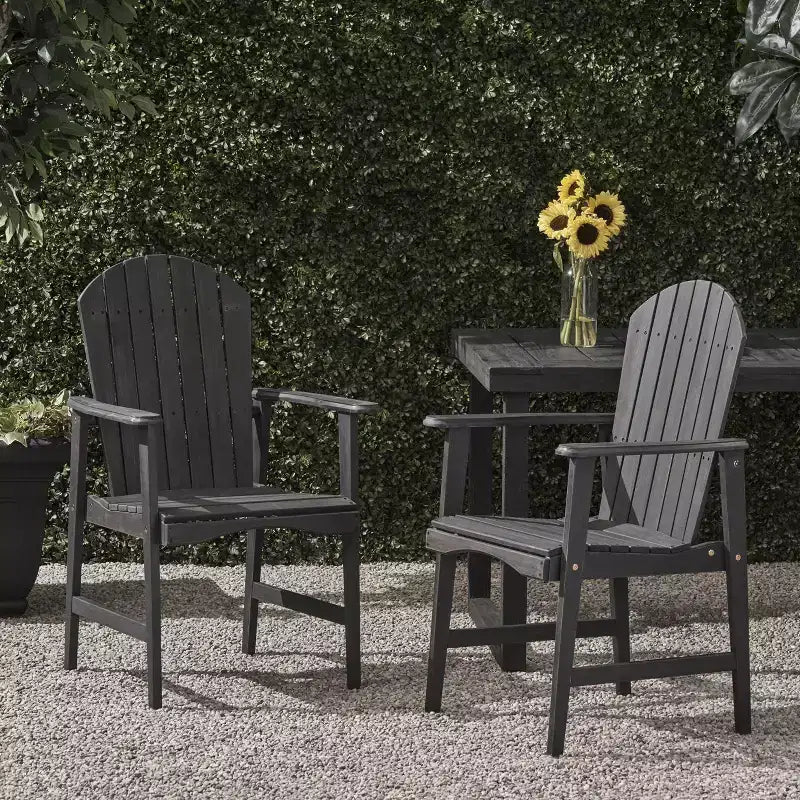2pk Malibu Acacia Wood Patio Adirondack Dining Chairs - Christopher Knight Home