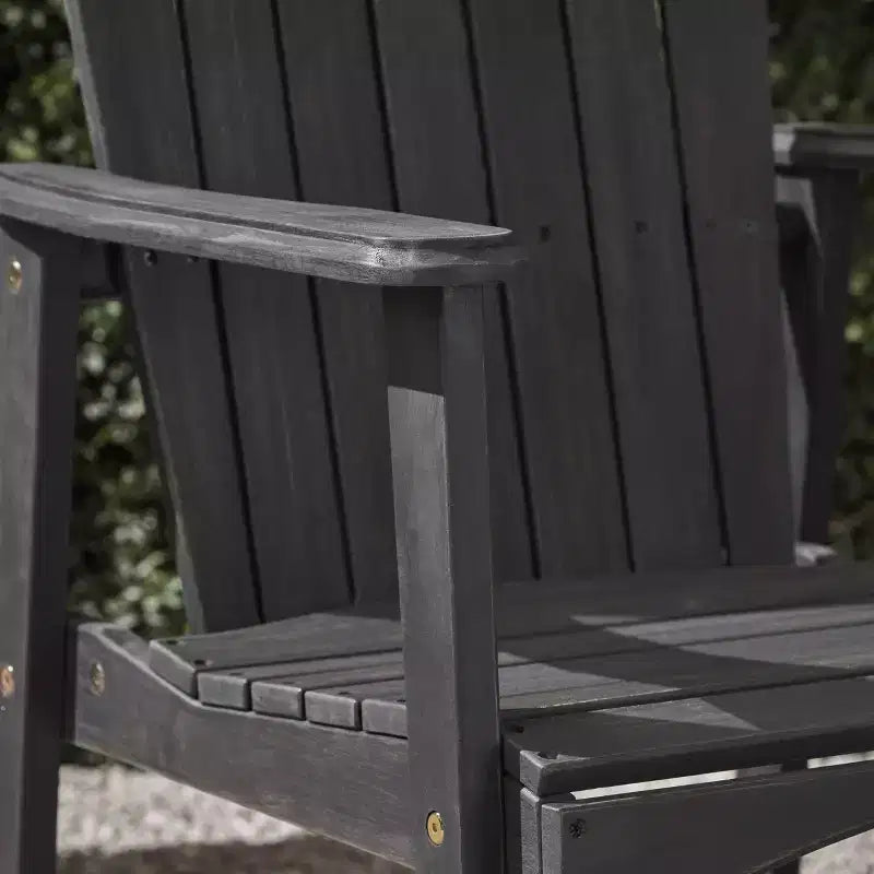 2pk Malibu Acacia Wood Patio Adirondack Dining Chairs - Christopher Knight Home