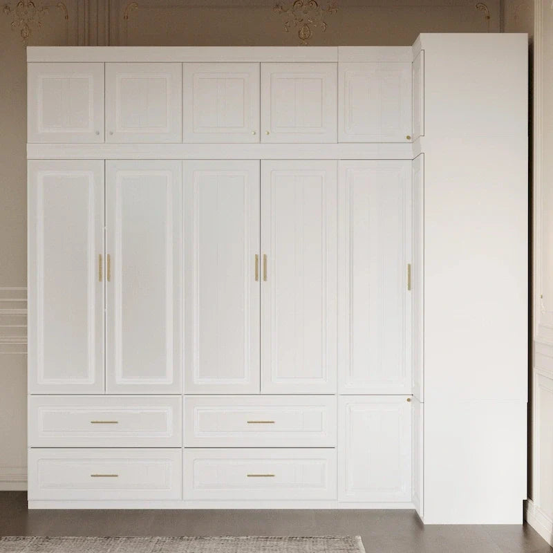 93.9H/74.2H Armoires Penderie Placard Rangement avec Tiroirs