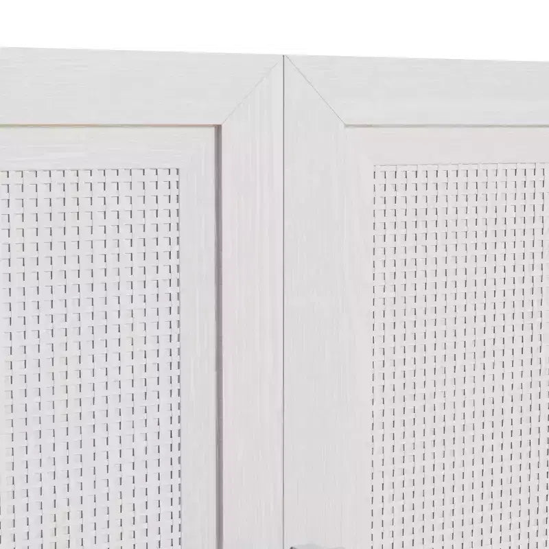 3-Set Rattan Door Sideboard Buffet Storage Cabinets with Adjustable Shelves - 93Lx31H