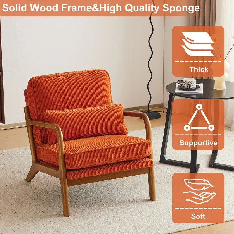 Fauteuil d'appoint rembourré Mid-Century Modern