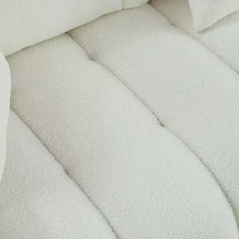GDFStudio Alanna 79.5 Modern Teddy Fabric Upholstered 3-Seater Sofa with Pillows
