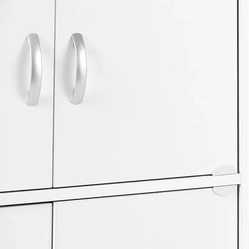 Hodedah HID44 Heavy Duty 8 Door Floor Mount Enclosed Multipurpose Storage Bookcase Cabinet for Home and Office, Beech Wood Finish