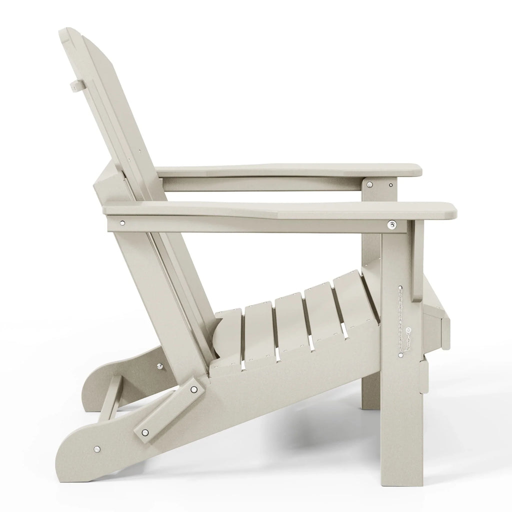 Polytrends Laguna Fade Resistant All Weather Outdoor Patio Folding Adirondack Chair