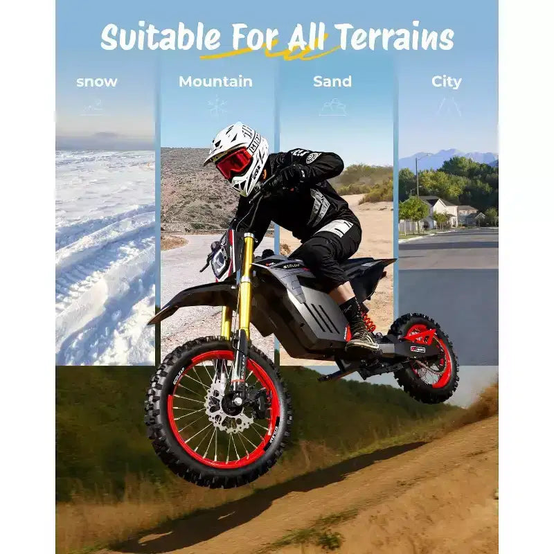 ECOLEAP 3500W Peak Electric Dirt Bike for Teens & Adults, 37MPH Off-Road E-Bike, 48V 21Ah Battery, Up to 55-Mile Range, 400LBS, 13+