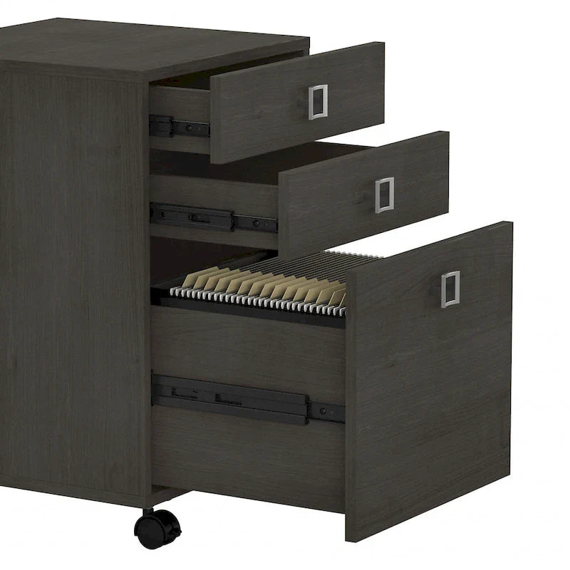 Bureau d'angle Echo avec huche et tiroirs