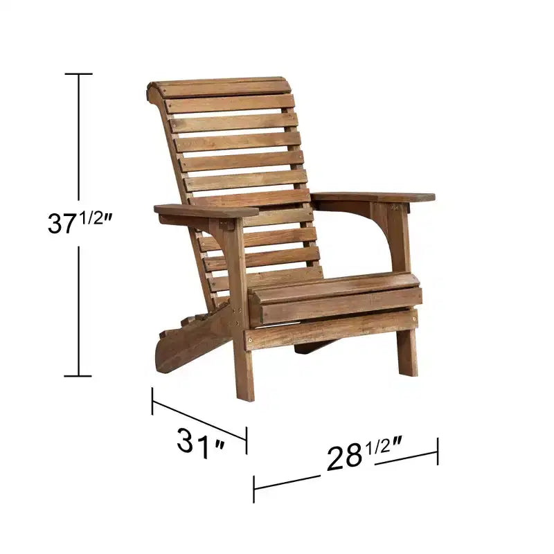 Teal Island Designs Kenneth Natural Wood Adirondack Chair