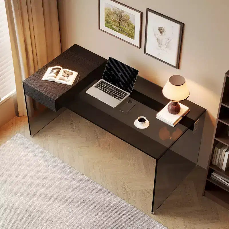 Luck Live Modern 53.14-inch Tempered glass desk