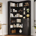 Étagère d'angle, étagères d'angle hautes de 74 po, bibliothèque en L à 6 niveaux avec étagères ouvertes et tiroirs de rangement pour le salon ou le bureau à domicile