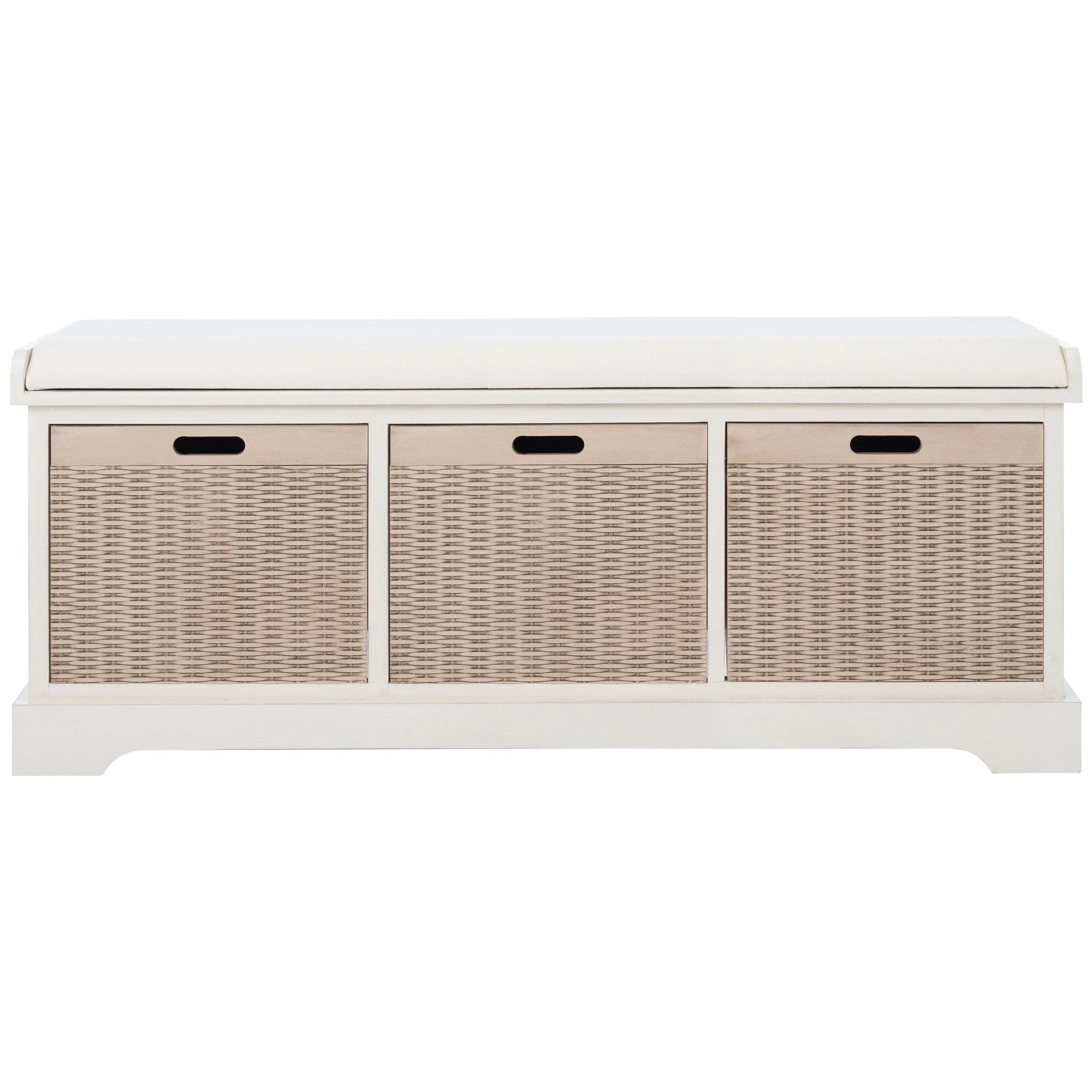 Banc de rangement SAFAVIEH Fiorello 3 tiroirs avec coussin - 47,3 L x 15 P x 19 H - 47Lx15Px19H
